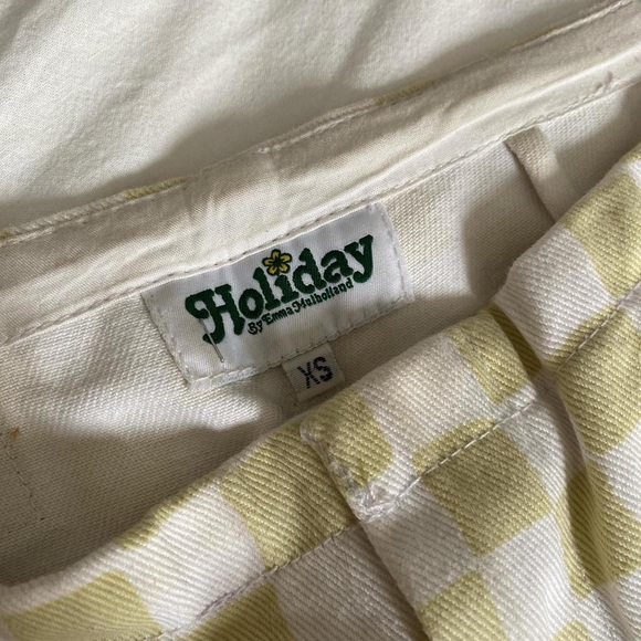 Holiday the label kokomo pants in cream check in a size xs (fit 24-25) - Picture 2 of 4